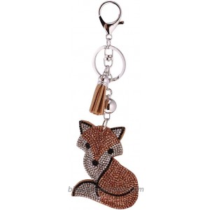 Crystal Rhinestone Charms Diamante Animals Eyes Charm Key Ring Pendant Key Chains Cute Purse Bag Gifts - Champagne Fox at  Women’s Clothing store