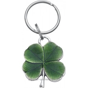 DANFORTH - Clover Pewter Keyring Green - 1 1 2 Inch - Handcrafted - Made in USA