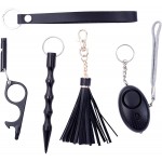 Defense Keychain for Women Set Safety Key Chains Women Set Portable Protection Keychain for Women Self Keychain with Window Breaker Non-Touch Door Opener touch screen Wrist Strap Tassel and Alarm. at Men’s Clothing store