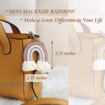 EBINGMIMA Mini Rainbow Keychain Mini Macrame Rainbow Keychains Macrame Rainbow Bag Charms Bag Tag Wheat at Women’s Clothing store