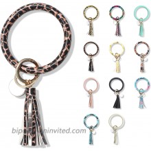 FindFun Key Ring Chain Wristlet Keychain Bracelet for Women Girls Leather Tassel Bangle Key Ring