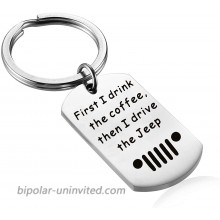 FOTAP Lover Gift First I Drink The Coffee Then I Drive The Keychain Gift for Girl Wrangler Gift