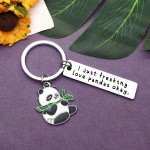 Funny Panda Charm Keychain Panda Lovers Jewelry Gifts Animal Lovers Gift Panda Keyring for Friends Girls Christmas Graduation Birthday Gift for Panda Lovers at Women’s Clothing store