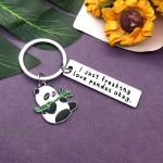 Funny Panda Charm Keychain Panda Lovers Jewelry Gifts Animal Lovers Gift Panda Keyring for Friends Girls Christmas Graduation Birthday Gift for Panda Lovers at Women’s Clothing store