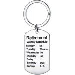 Funny Retirement Gifts Retired Schedule Calendar Keychain for Coworkers Office Family Creative Key Chain for Retired Men at Men’s Clothing store