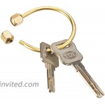 Hotop 5 Pieces Brass Screw Lock Keychain Simple Brass Key Chain Ellipse Shape Key Ring Brass Lock Clip Key Holders for Men Women Gold One Size
