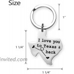 I Love You to Texas and Back Keychain Boyfriend Girlfriend Long Distance Relationship Gift Going Away Gifts Friendship Keychain at Women’s Clothing store