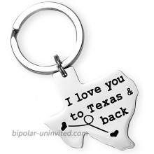 I Love You to Texas and Back Keychain Boyfriend Girlfriend Long Distance Relationship Gift Going Away Gifts Friendship Keychain at  Women’s Clothing store
