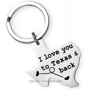 I Love You to Texas and Back Keychain Boyfriend Girlfriend Long Distance Relationship Gift Going Away Gifts Friendship Keychain at  Women’s Clothing store