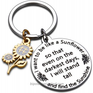 Inspirational Spiritual Keychain Sunflower Charm Gifts for Women Her Best Friend Him Birthday Christmas Graduation Floral Gifts for Adult Teen Girls Daughter Come of Age Friendship Key Ring Present at  Women’s Clothing store