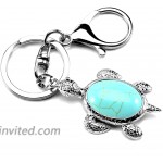 JOVIVI Sea Turtle Natural Crystal Stone Multicolored Keychain Gemstone Chakra Keyring for Couple Best Friend Gift at Women’s Clothing store