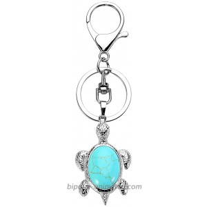 JOVIVI Sea Turtle Natural Crystal Stone Multicolored Keychain Gemstone Chakra Keyring for Couple Best Friend Gift at  Women’s Clothing store