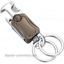 Keychain for Women Men with Bottle Opener Key Ring with Metal Key Holder Multi-Use as Cell Phone Stand Box Cutter and Gyroscope at  Women’s Clothing store