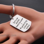 MAOFAED Driver Keychain Drive Safe Because I Fucking Love You Trucker Husband Gift New Driver Gift Driver Keychain