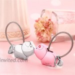 MILESI Magnetic Kiss Pig Couple Keychain Love Key Accessories Pendant Valentine's Gift Present for Loversilver-pink Milesi