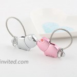 MILESI Magnetic Kiss Pig Couple Keychain Love Key Accessories Pendant Valentine's Gift Present for Loversilver-pink Milesi