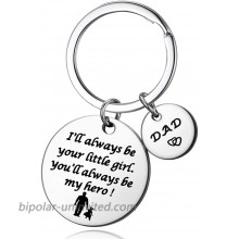 N A Fatherâ€s Day Gift - Dad Gifts from Daughter for Birthday Christmas I'll Always Be Your Little Girl You Will Always Be My Hero Keychain Silver 30MM at  Women’s Clothing store
