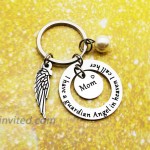 N X Mom Memorial Keychain Gift Loss of Mother Jewelry I have a guardian Angel in heaven I call her Mom Keychain Sympathy for Remembrance Memory Gifts Silver Small at Women’s Clothing store