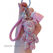 Ojexus Bling Cute Teddy Bear Car Keychain Keyring Key Fob Accessory Pendant with Sparkly Rhinestone Pink at  Men’s Clothing store