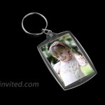 OULII Blank Photo Keychain Keyring Rectangle 4x5.6cm 2.2x1.57 Inches 10pcs at Women’s Clothing store