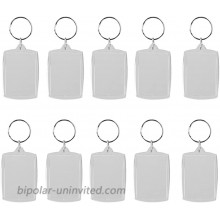 OULII Blank Photo Keychain Keyring Rectangle 4x5.6cm 2.2x1.57 Inches 10pcs at  Women’s Clothing store
