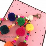 QTMY Colorful Pom Pom Beads Tassel Bag Charm Pendant Keyring Keychain for Women Purse Handbag Decor 1 at Women’s Clothing store