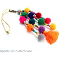 QTMY Colorful Pom Pom Beads Tassel Bag Charm Pendant Keyring Keychain for Women Purse Handbag Decor 1 at  Women’s Clothing store