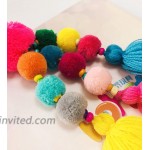 QTMY Colorful Pom Pom Tassel Long Bag Charm Pendant Keyring Keychain for Women Purse Handbag Decor at Women’s Clothing store