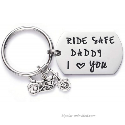 Ride Safe Daddy Keychain Motorcycle Gift Dad Keychain I Love You Daddy Keychains Gift for Dad Motorcycles Keychain at  Women’s Clothing store