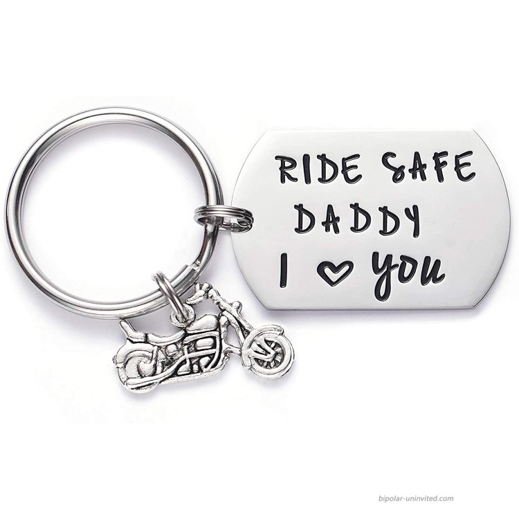 Ride Safe Daddy Keychain Motorcycle Gift Dad Keychain I Love You Daddy Keychains Gift for Dad Motorcycles Keychain at Women’s Clothing store