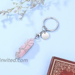 Rose Quartz Healing Crystal Keychain Tree of Life Keyring for Women Gift for Mom at Women’s Clothing store