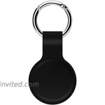 Silicone Protective Case for Airtags Protective Cover for Airtags Lightweight Soft Protective Skin Cover Accessories with Keychain Anti-Loss Design Black