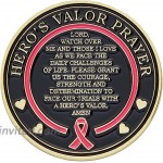 St. Agatha Matron Saint of Breast Cancer Challenge Coin with Hero's Valor Prayer 1-Pack One Coin at Men’s Clothing store