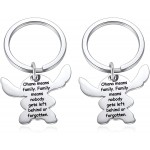 Stitch Keychain Ohana Means Family Key Chain Cartoon Stitch Key Ring - Family Means Nobody Gets Left Behind or Forgotten Engraved Keyring Stitch Gift for Boys Girls Fans2 Pack