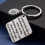 Sunflower Charm Keychain I Want to be Like a Sunflower Floral Key Chain Spiritual Gifts for Women at Women’s Clothing store
