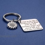 Sunflower Charm Keychain I Want to be Like a Sunflower Floral Key Chain Spiritual Gifts for Women at Women’s Clothing store