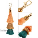Tatuo 6 Pieces Hand Made Colorful Bohemian Tassel Charm Keychain Handbags Bag Pendant Key Ring Pom Tassels Key Chain（Color Set 1） at Women’s Clothing store