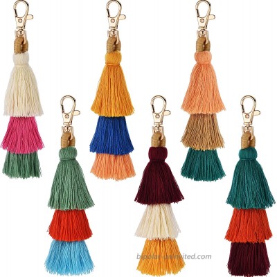 Tatuo 6 Pieces Hand Made Colorful Bohemian Tassel Charm Keychain Handbags Bag Pendant Key Ring Pom Tassels Key Chain（Color Set 1） at  Women’s Clothing store