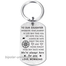 To My Son Daughter Love Gifts Keychain from Mom Dad Son Engraved Compass Enjoy the Ride Graduation Christmas at  Women’s Clothing store