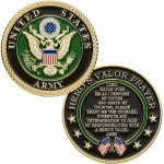 United States Army Challenge Coin with Hero's Valor Prayer 1-Pack One Coin at Men’s Clothing store