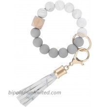 Weixiltc Bracelet Keychain Wristlet Silicone Bead Key Ring Bracelet for Women White at  Women’s Clothing store
