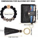 Wristlet Bracelet Keychain Wallet Silicone Bead House Car Key Ring Pocket Credit Card Holder Black 1 at Women’s Clothing store