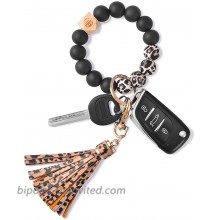 Wristlet Keychain Bracelet Key Chain Silicone Beaded Key Chains Wrist Keychains for Women Cute Leopard at  Women’s Clothing store