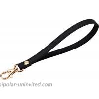 Wristlet KeyChain Wristlet Strap Genuine Leather Hand Strap for Wallet Clutch Wristlet Purse Blackgold clasp