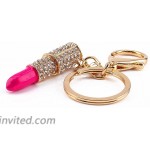 Yosoo Crystal Lipstick Makeup Keyring Rhinestone Purse Bag Charm Pendant Keychain Christmas Gift for Girl Woman Lady