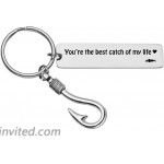 Zysta 2Pcs Set Couples Keychains for Him and Her Women Men Boyfriend Girlfriend Hook on You Best Catch Fishhook Cute Couple keychain Jewelry Valentines Anniversary Gift at Men’s Clothing store