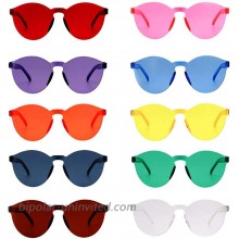 10 Pack Novelty Fashion Rimless Tinted Sunglasses Funny Transparent Glasses Candy Color Eyewear Holiday Costume Party Supplies Decoration for Teens and Adults