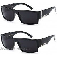 2 Pack - Locs Sunglasses Black Gangster Sunglasses 5.5w x 1.75h