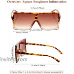 5 Pieces Oversized Square Sunglasses Colorful Flat Top Shades Retro Oversize Sunglasses for Women
