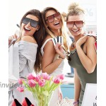 5 Pieces Oversized Square Sunglasses Colorful Flat Top Shades Retro Oversize Sunglasses for Women
